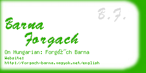 barna forgach business card